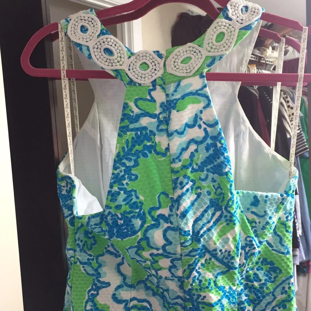 Lilly Pulitzer Trudy Go Go Green Shift Dress 6 - Picture 4 of 4